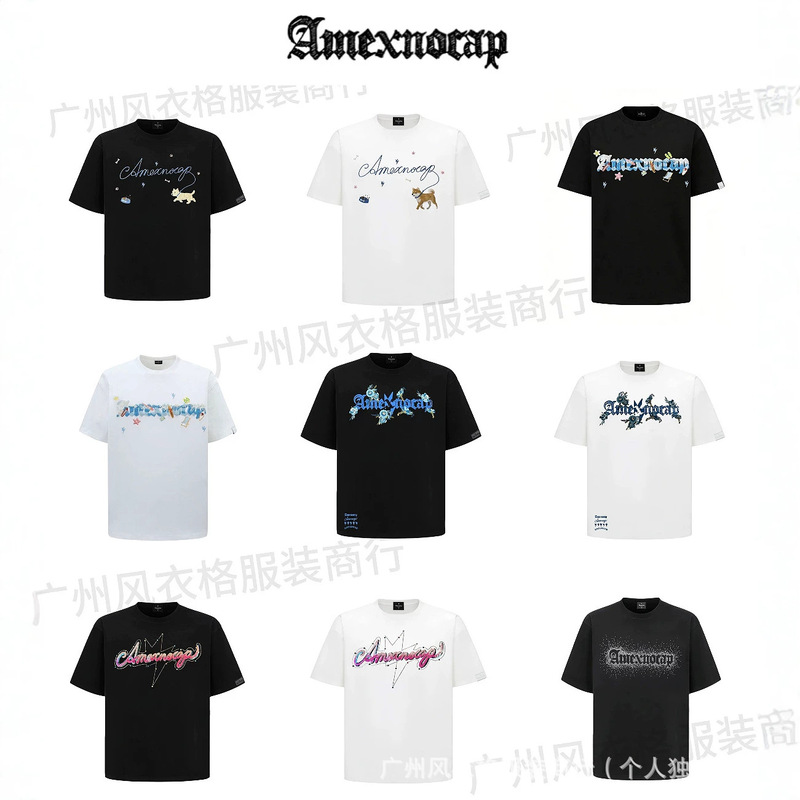 Amexnocap Lightning Cow Collection Cartoon Short Sleeve T-Shirt Casual Everyday Versatile Light Luxury High-End Summer Unisex Style