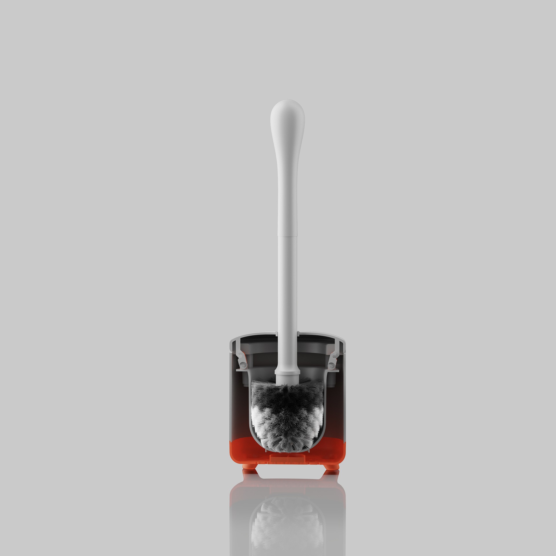 Automatic Toilet Brush Set With Base, Self-opening Plastic Brush_voghion.com