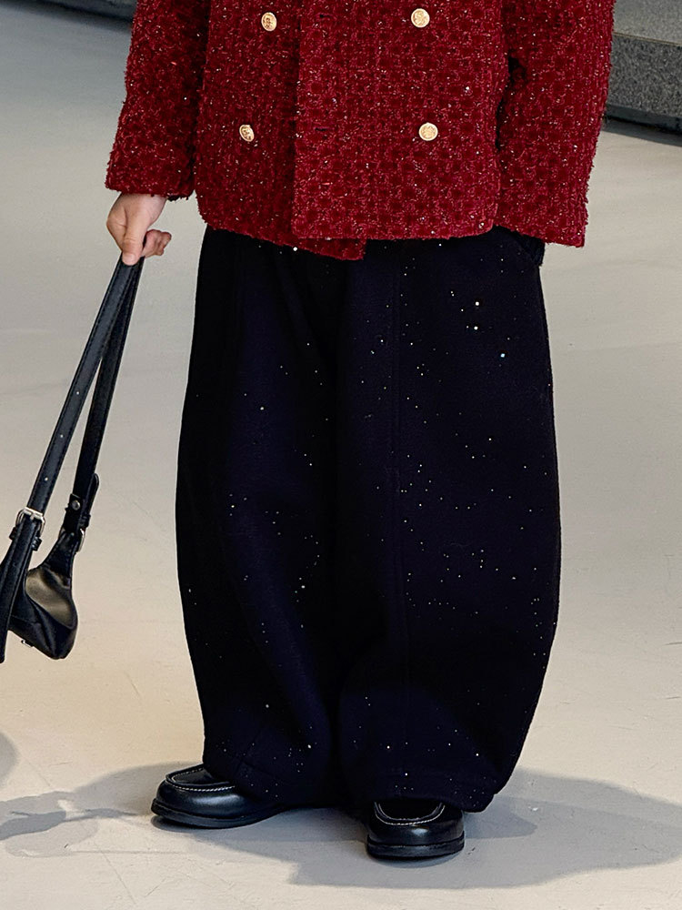 25761 блестящие бархатные черные брюки