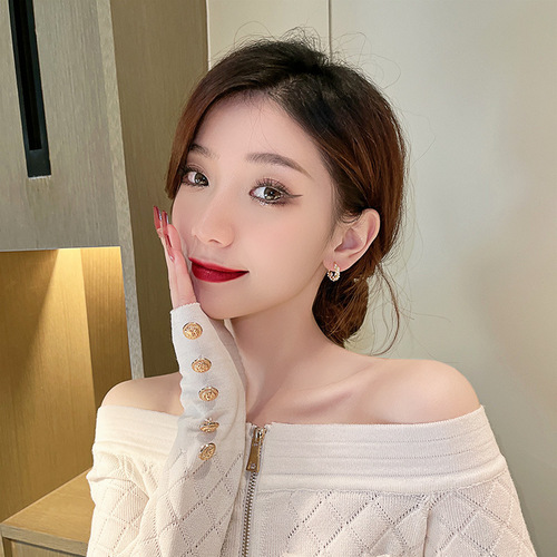 High-end light luxury temperament circle pearl earrings women's s925 silver needle earrings women's ear buckles niche design ear jewelry