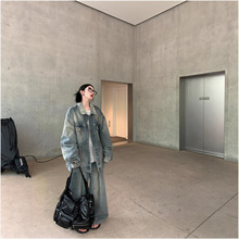 区区欧阳美式复古牛仔外套女秋季新款宽松休闲夹克上衣设计感小众