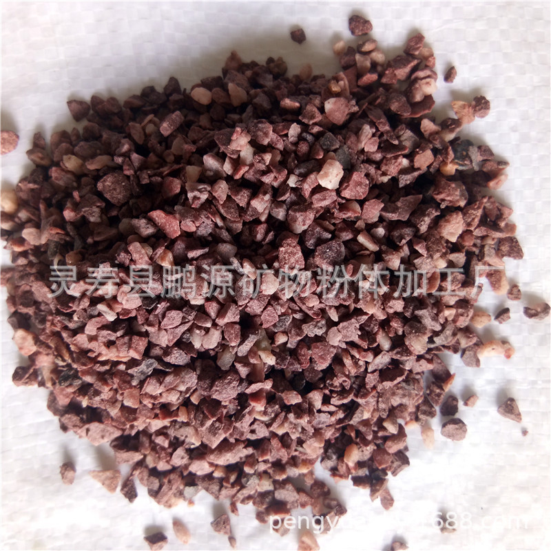 工厂批发彩砂 鸡血红卵石  真石漆级彩砂 鸡血红彩砂碎石