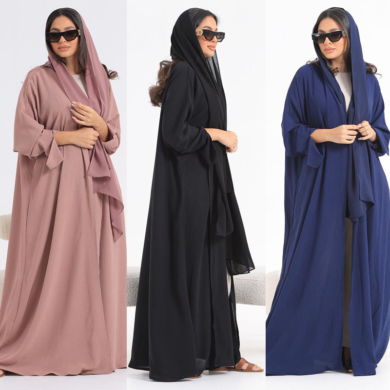 St009 Modest Cross-Border Cardigan Fashion Jacket Long Dress Open-Front Soft Comfortable Fabric Temu Hot Sale