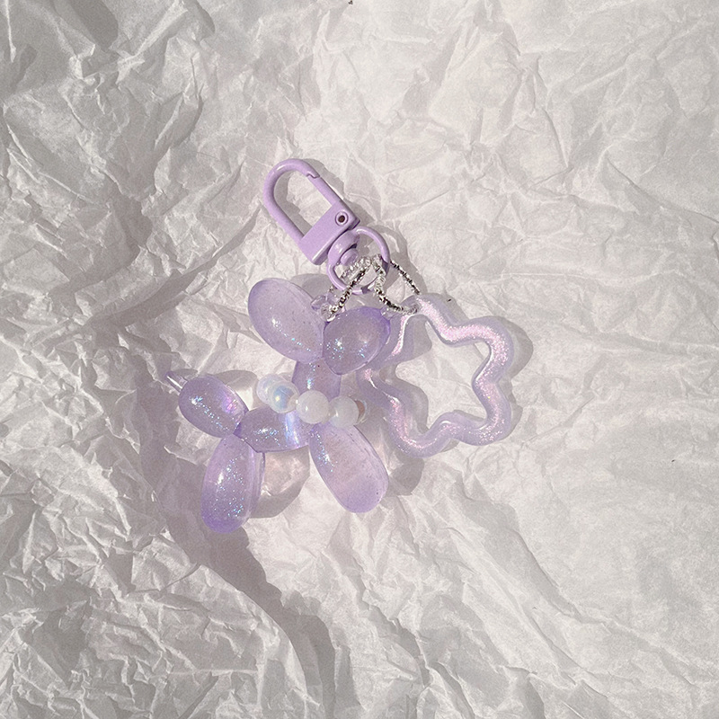 Perro globo púrpura transparente luminoso