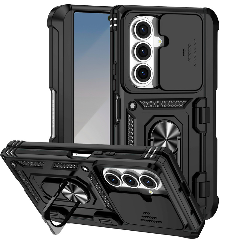 Suitable for Samsung Z Fold8 Military-Style Sliding Window Phone Case, Foldable Galaxy Z Fold7 Stand Anti-Drop Protective Cover
