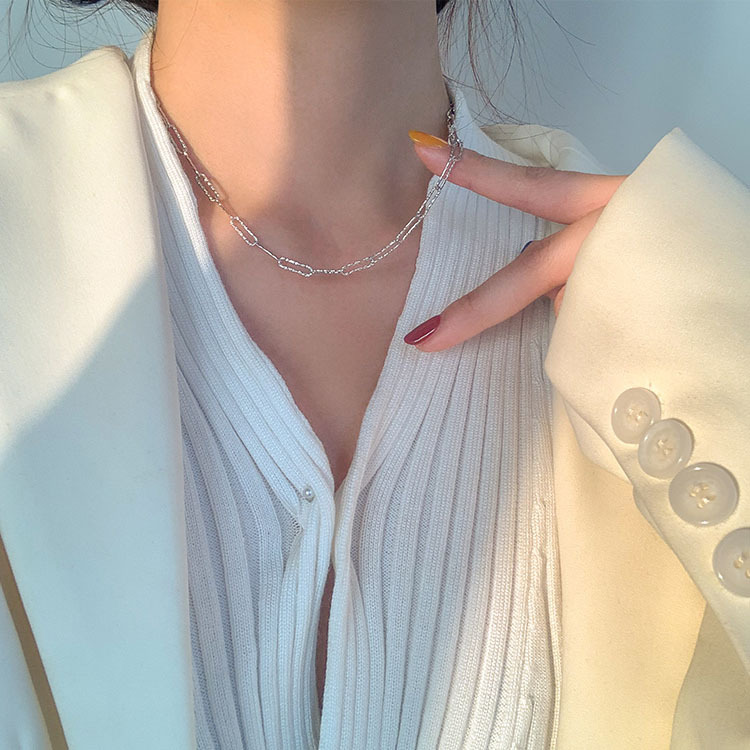 632 white gold square chain 52+5cm