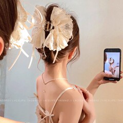 梦中芭蕾~蕾丝花边抓夹女高级感2025新款大号鲨鱼夹盘发夹子发饰