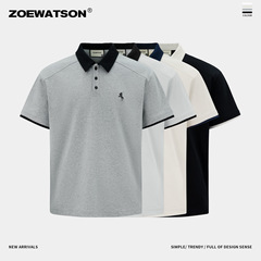 战马logo刺绣polo衫短袖撞色百搭潮流潮牌欧美现货 |ZOEWATSON