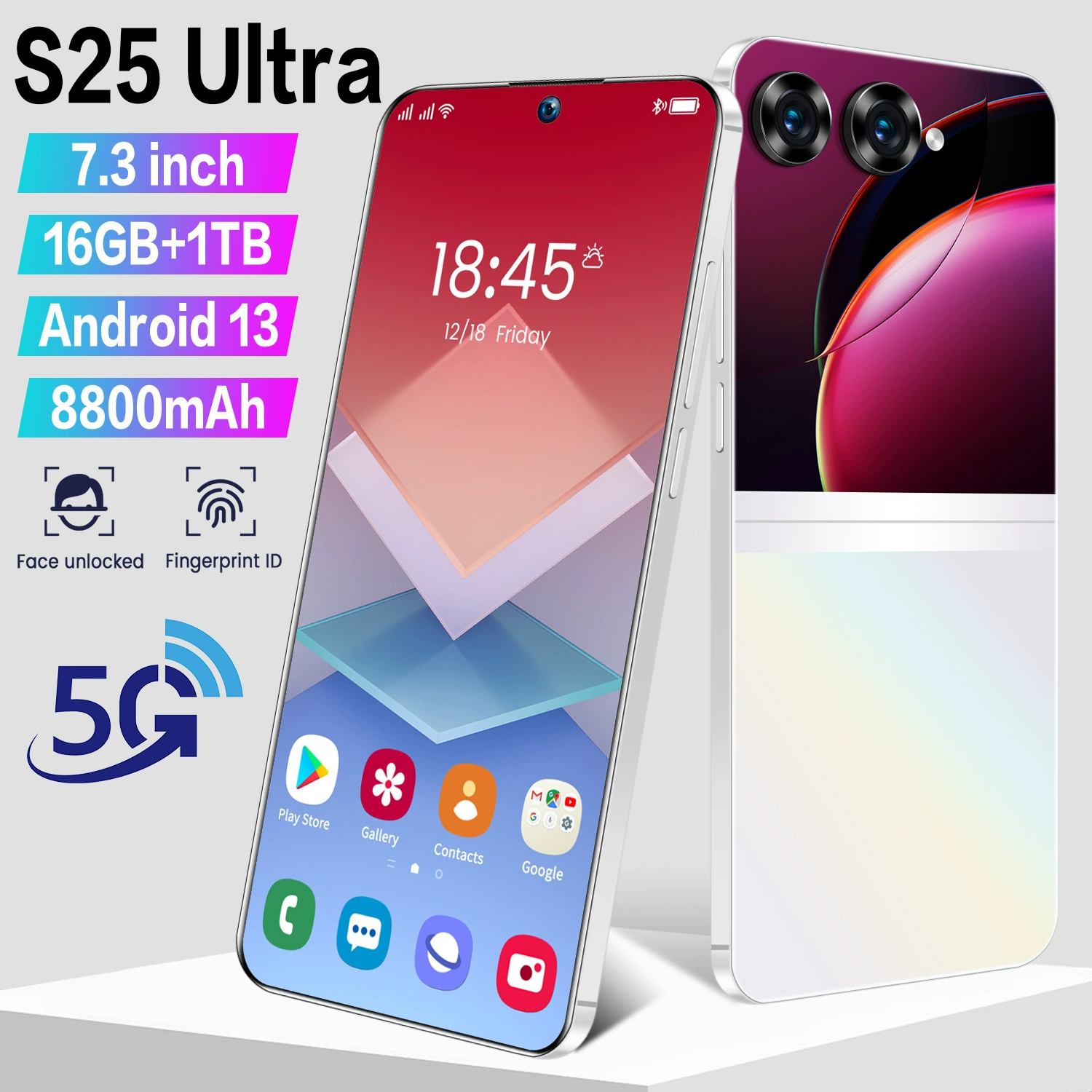 Cross-border trading), S25, smartphone, 7.3 inch, Android 9.0, 16G, support function for all network communication standards, (Physicals