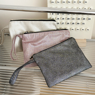 Cross-border high-grade bronzing hand-carrying cosmetic bag women's mobile phone bag wallet girl's pencil case waterproof wash bag