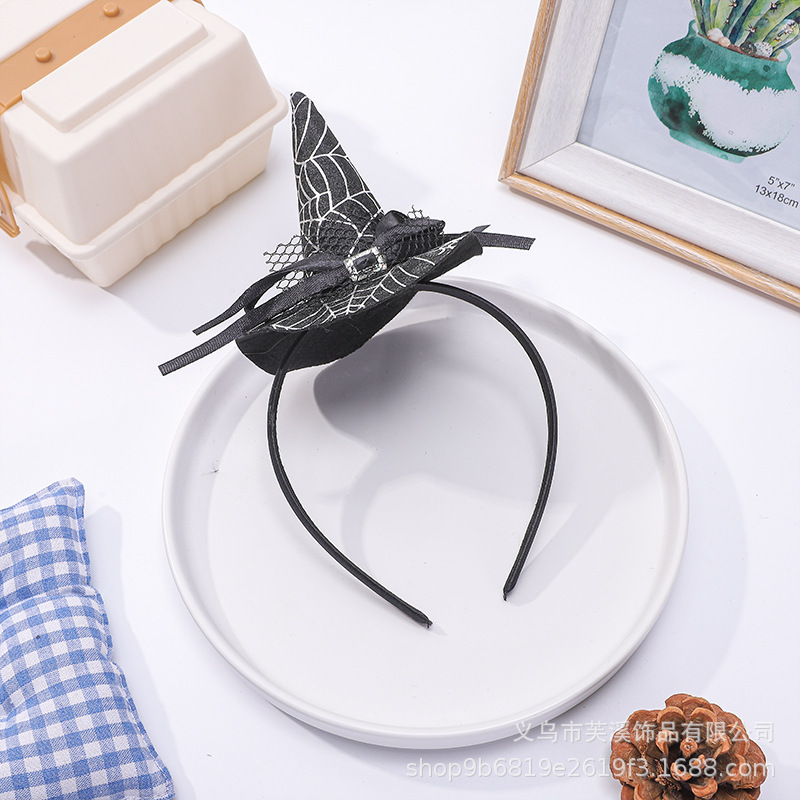 万聖魔法帽のカチューシャ蜘蛛の巣コウモリの頭は鬼節のカーニバルのパーティーの悪魔の牛の角のカチューシャを掛けます。|undefined