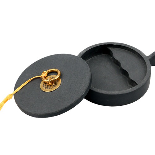 Wholesale Tai Chi inkstone, fish-shaped inkstone, original stone inkstone with cover, 4-inch inkstone, anti-evaporation and not easy to dry ink