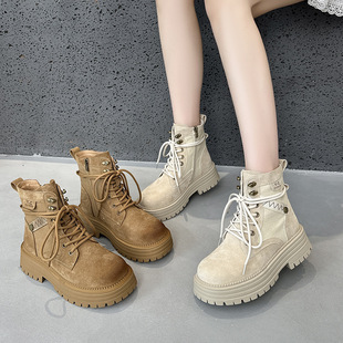 Thick-Soled Heightening Genuine Leather Boots for Women 2025 Summer New Breathable Outdoor Casual Versatile Thin Boots for Women