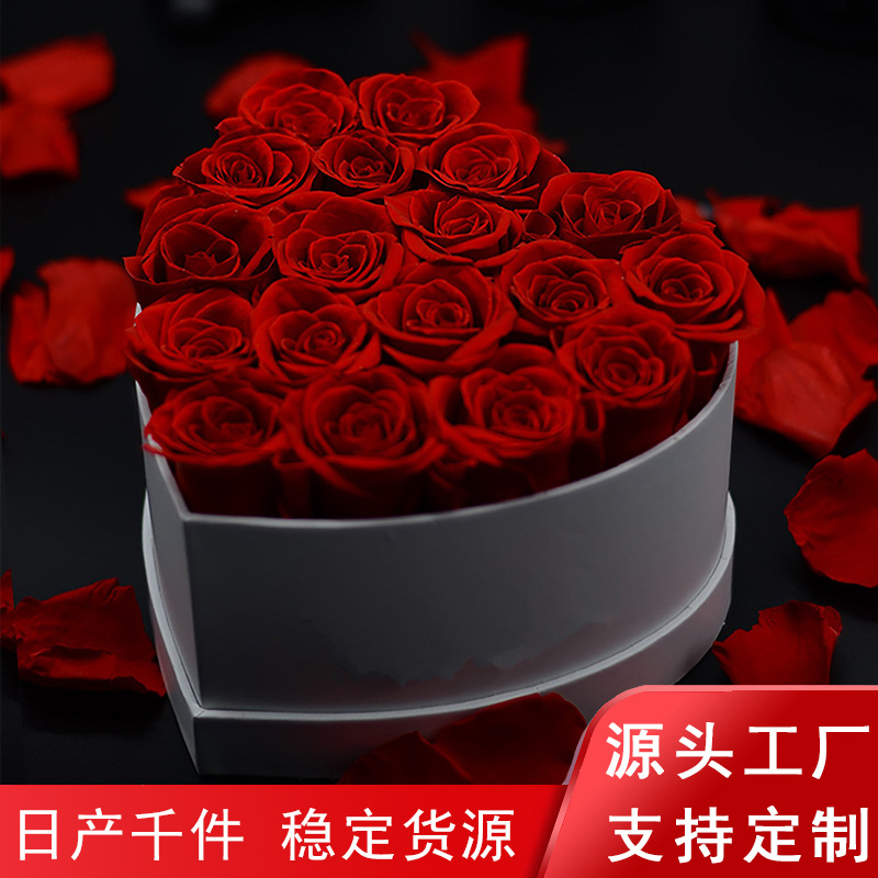 Transfronterizo Amazon Flor eterna Cubo de abrazo de rosas al por mayor Ramo de San Valentín Regalo Flor eterna Adornos de alta calidad