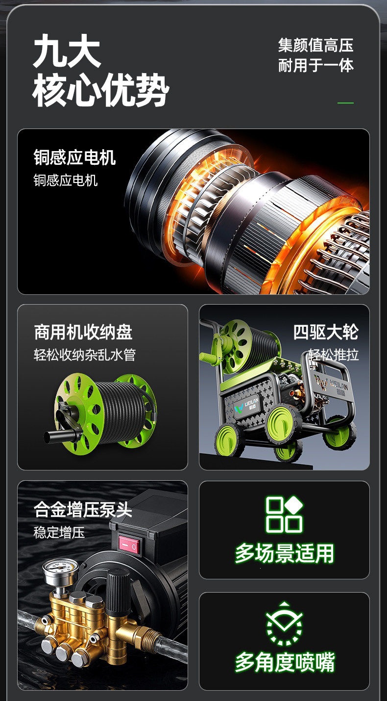 Car Washing Machine High-Pressure Water Gun for Home Use 220V High-Power New Model Car Cleaning Tool Powerful Floor Cleaning Booster Washer