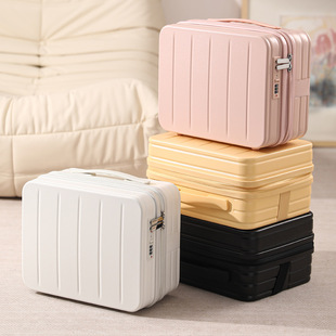 High-looking cosmetic case with hand gift professional makeup artist 14-inch portable cosmetic case trolley case leather case