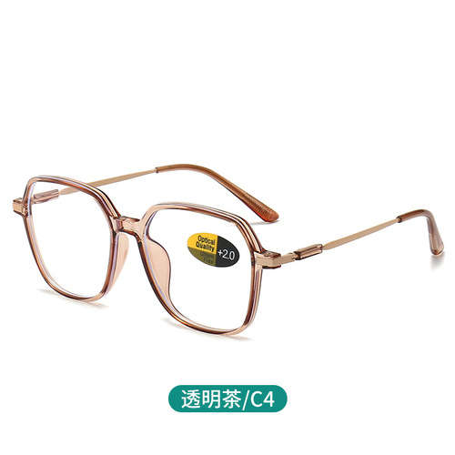 2402 Anti-blue light reading glasses for men and women, stylish square frame, large frame, makes the elderly look younger, reading glasses for the elderly