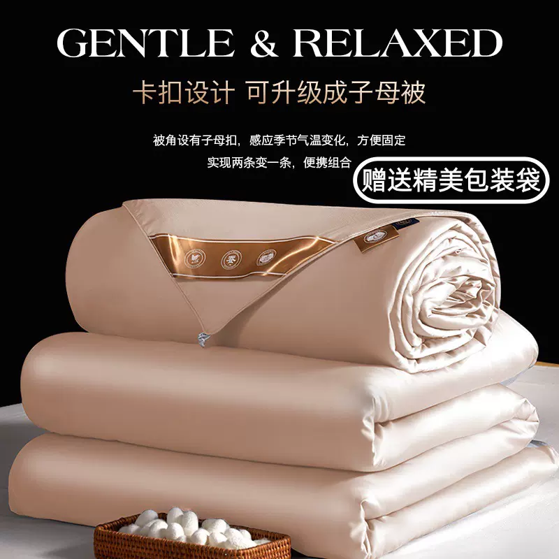 高端纯棉蚕丝被加厚冬被春秋二合一四季子母被芯夏凉被礼品被批发