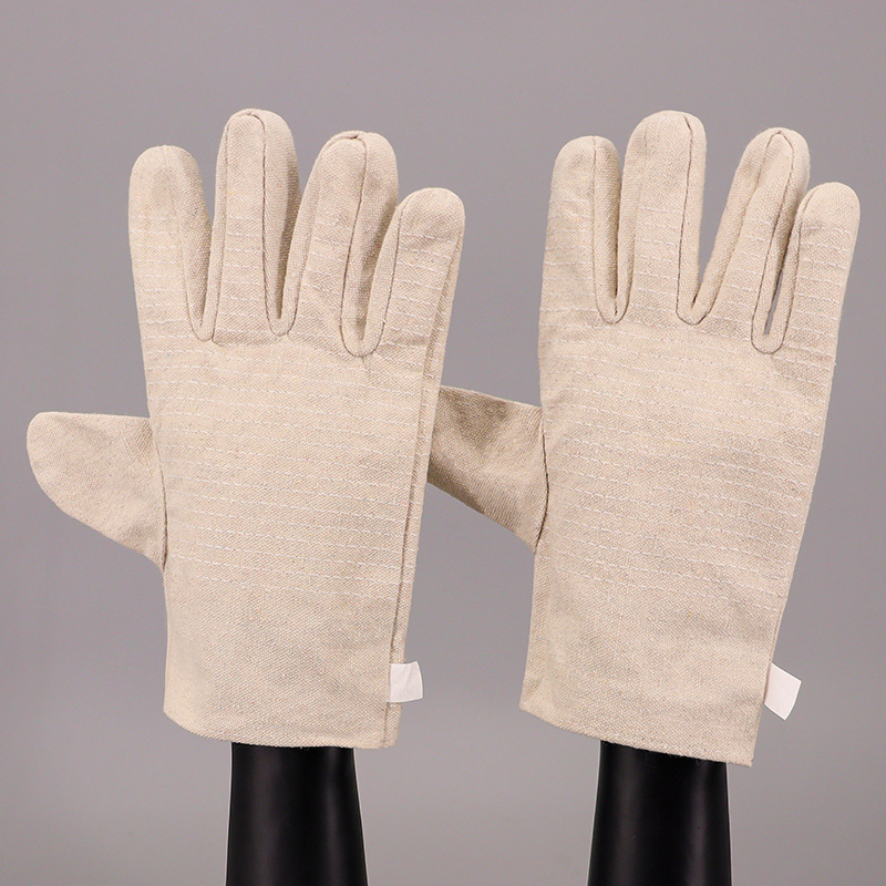 [武汉非凡劳保]4*4半里有标帆布手套半衬24线厚耐磨机械电焊工用