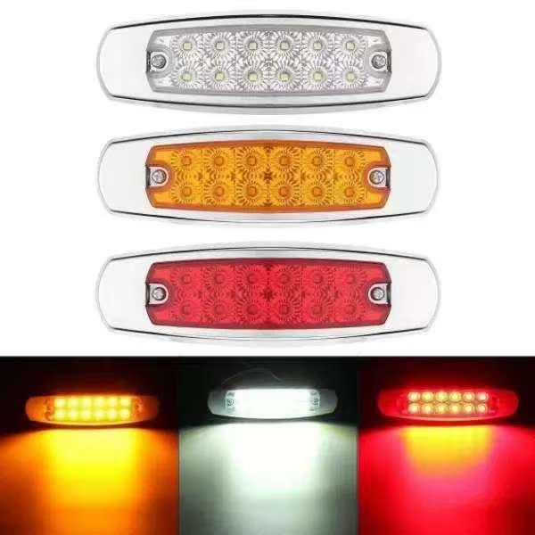 Transfronterizo 12V - 24V12LED lámpara lateral de camión lámpara de esquina lámpara de ancho marco galvanizado lámpara lateral de camión indicador