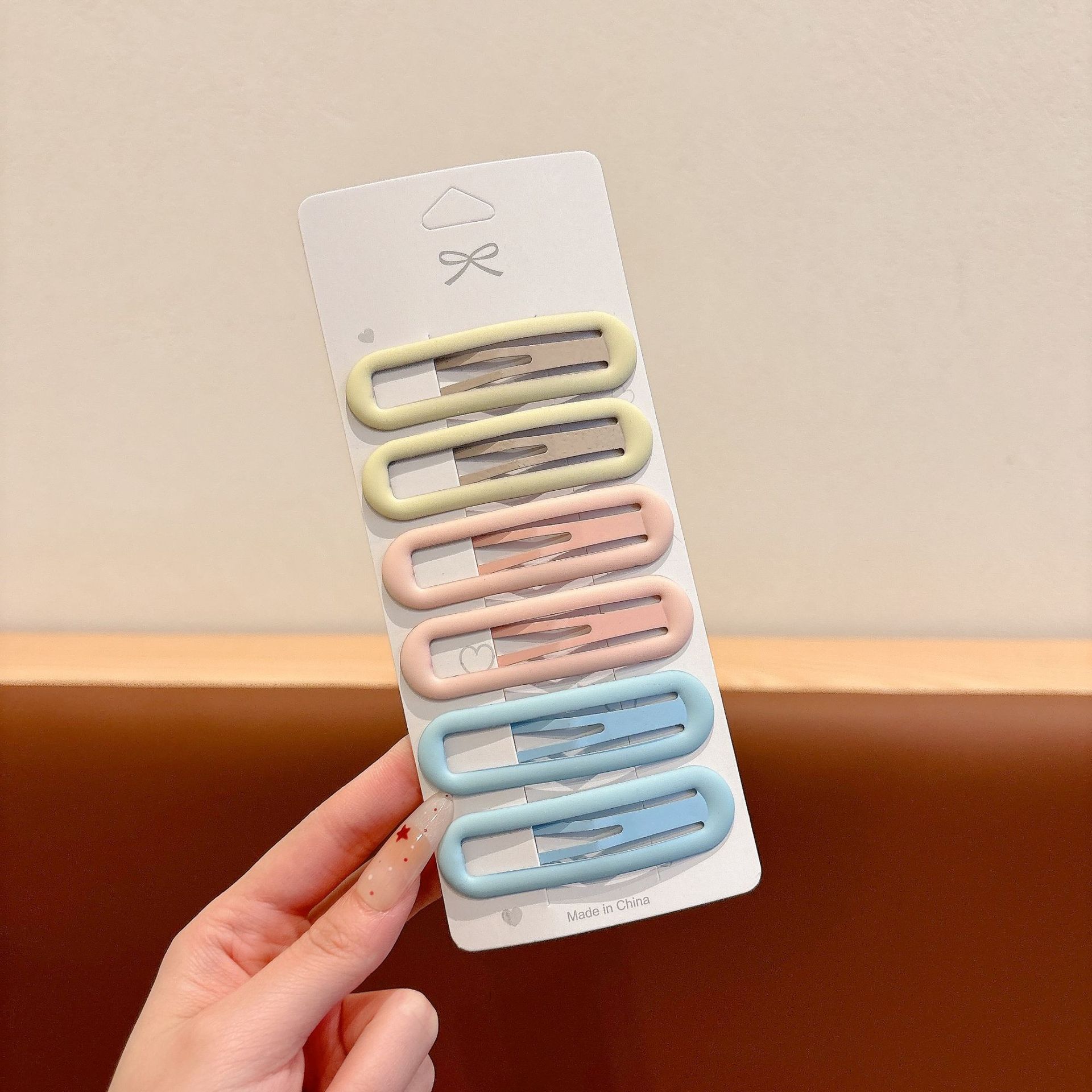 Largo color Morandi esmaltado clip BB niñas clip de cabello simple clip de cabello al por mayor clip de cabello