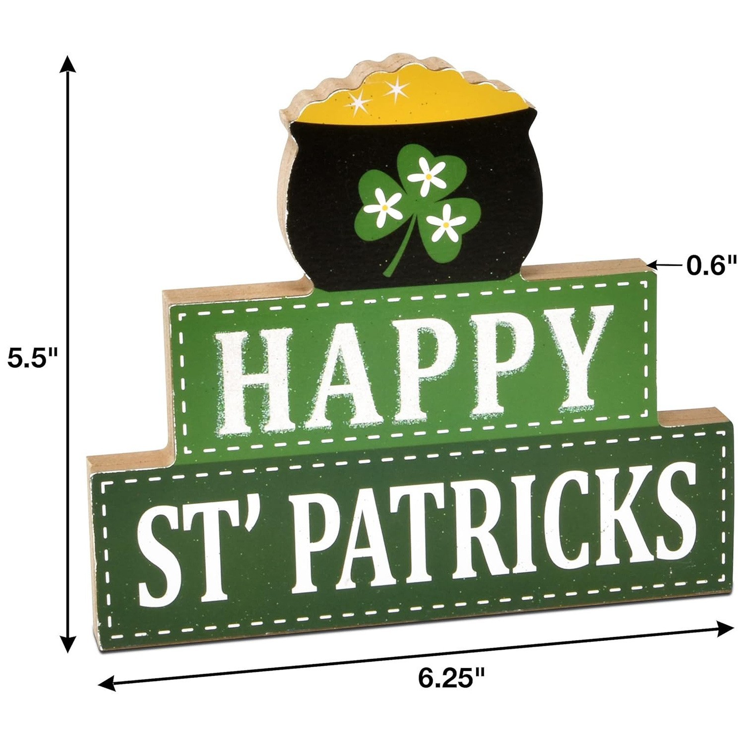 Inventario de madera de trébol irlandés decoración de escritorio de San Pablo decoración tridimensional