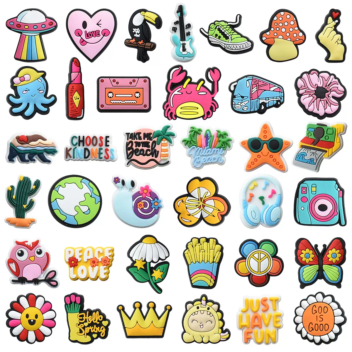 跨境新款可爱卡通洞洞鞋装饰配件pvc软胶鞋扣diy可拆卸鞋花配饰