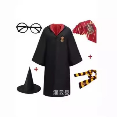 Harry Potter Academy Robe Children's Day Performance Magic Robe Cos Costume Wizard Robe Cape Academy Style Puff Sleeves
