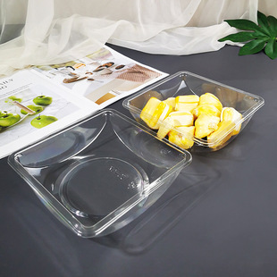 Disposable Sealed Fresh Fruit Cutting Box Takeaway Durian Packaging Box Fruit Jackfruit Supermarket Transparent Thickeneded Packaging Box
