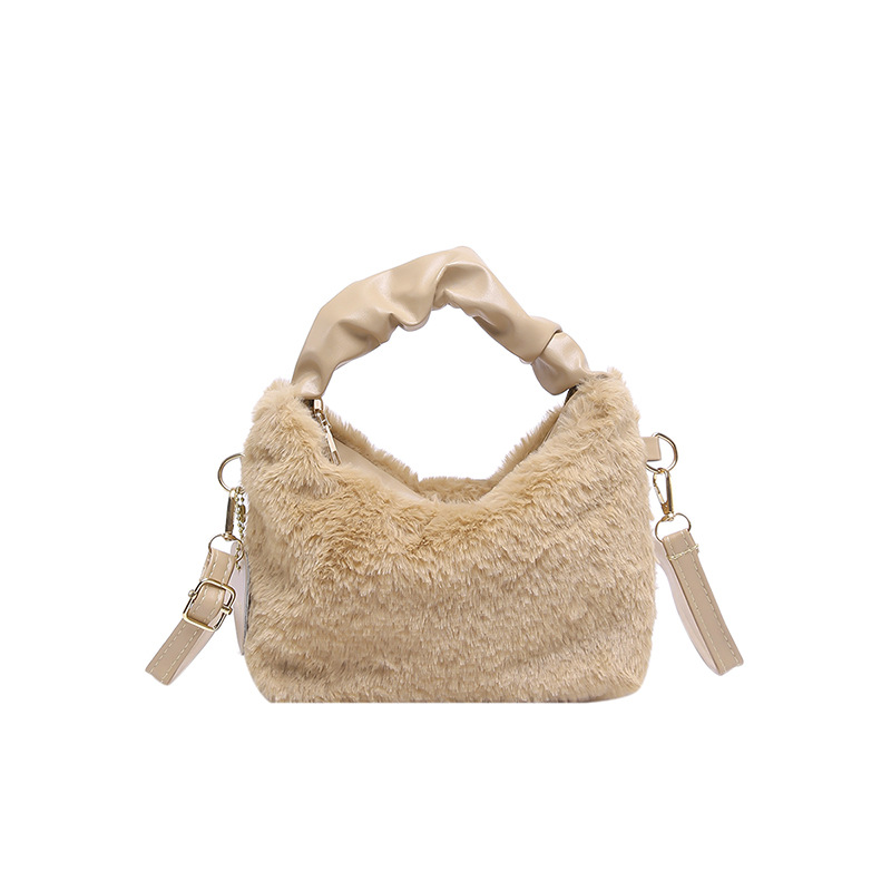 Bolso de moda peludo invierno 2024 nuevo estilo simple bolso de hombro simple bolso de ocio estilo coreano