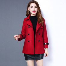 [月销500]呢子女外套韩版新款春季显瘦纯色小个子呢子大衣女