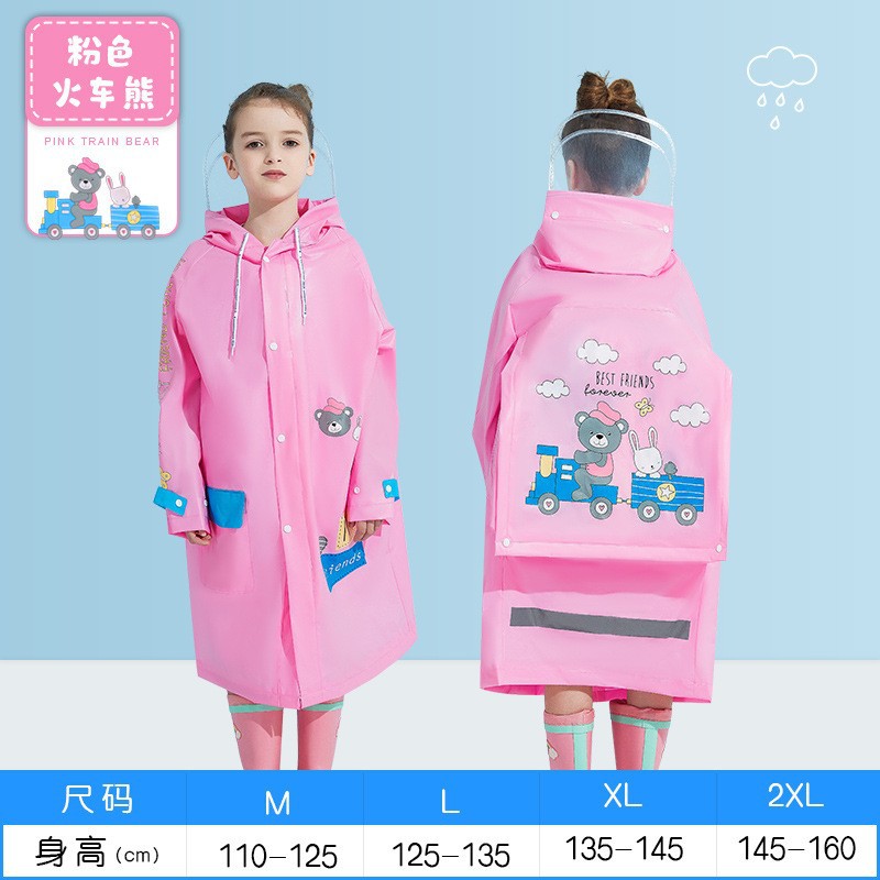 Chaqueta de lluvia para niños de 5 - 12 años de edad Eva para niños de la escuela primaria, bolsas escolares largas impermeables a prueba de lluvia para todo el cuerpo para la escuela para una sola persona