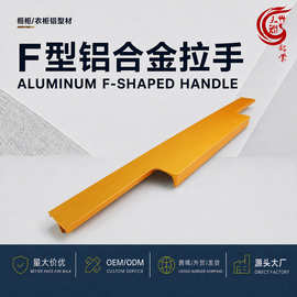 铣型拉手 F型铝合金卡板封边拉手橱柜门衣柜门把手家具五金门拉手