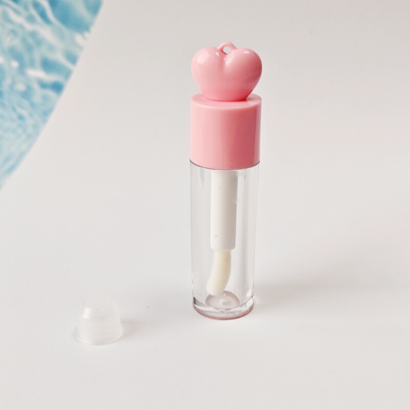 现货2.5ml/4ml/5ml/6ml粉色唇彩管爱心头带挂件唇釉瓶液体腮红管|undefined
