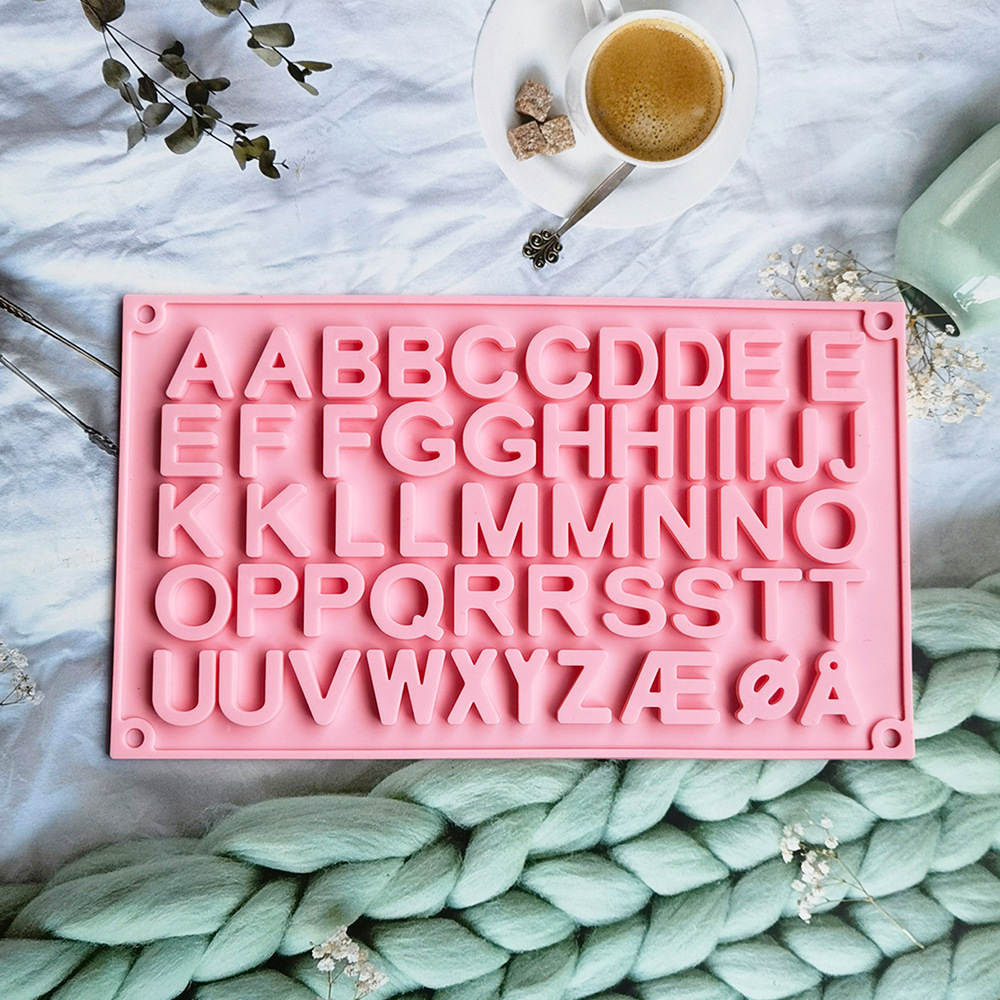 Dobles letras de chocolate transversal 199 molde de silicona pastel helado pudín molde de postre jabón utensilios