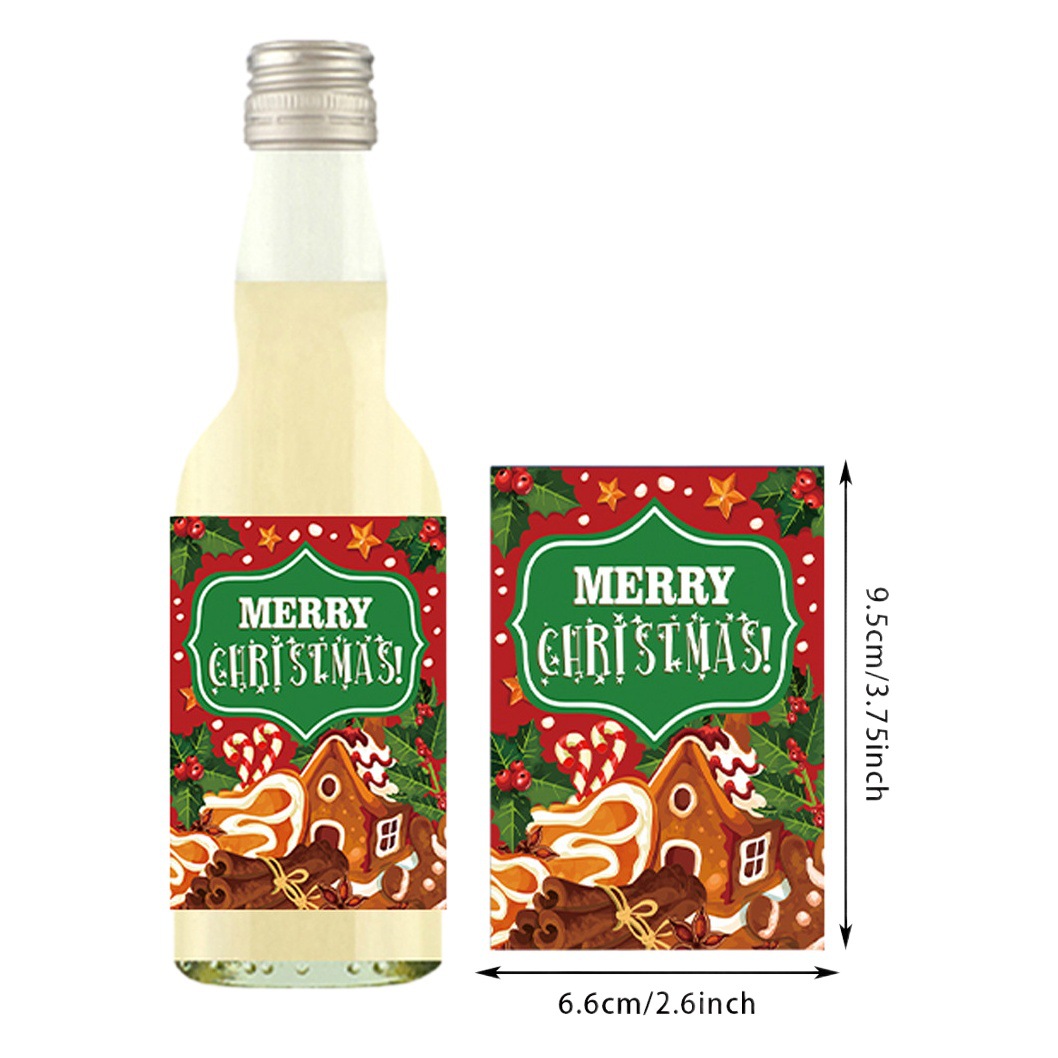 Nueva Etiqueta de botella de Navidad transfronteriza 24 piezas pegatinas Feliz FIESTA DE Navidad atmósfera accesorios de diseño