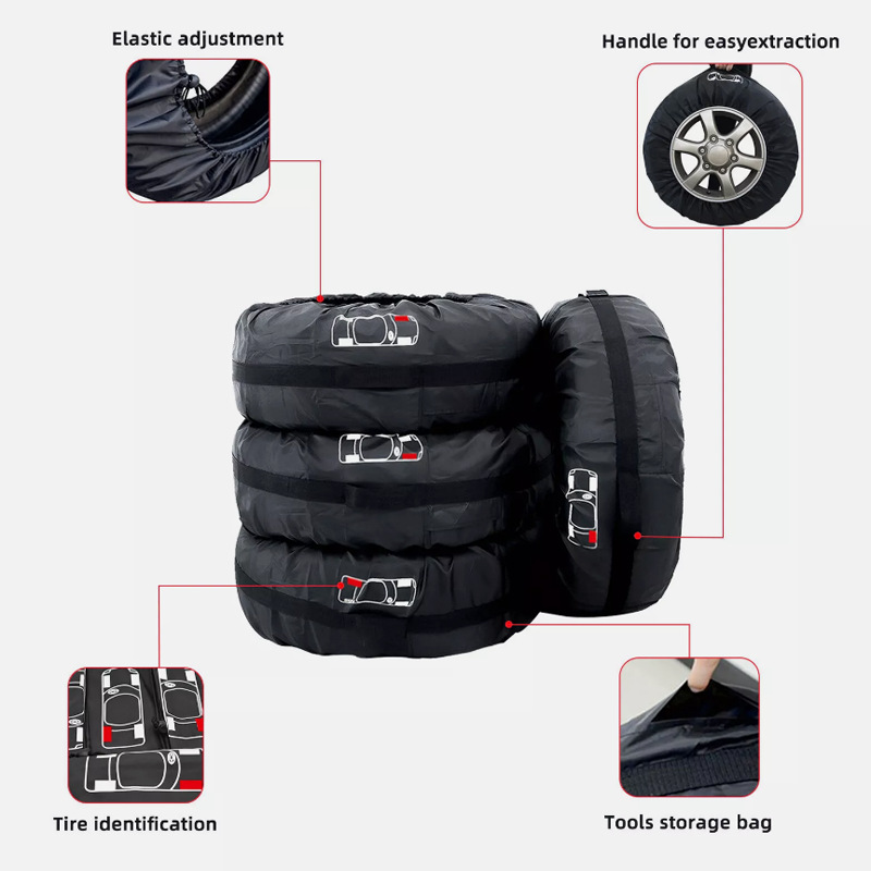 Cross-border new 190T polyester taffeta tire cover spare tire cover outdoor waterproof tire cover dustproof snow tire collection