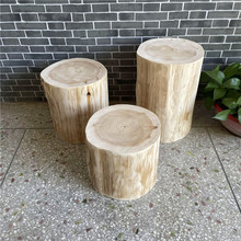 实木圆凳原木树桩木桩换鞋凳北欧简约茶几根雕凳子木墩子无油漆