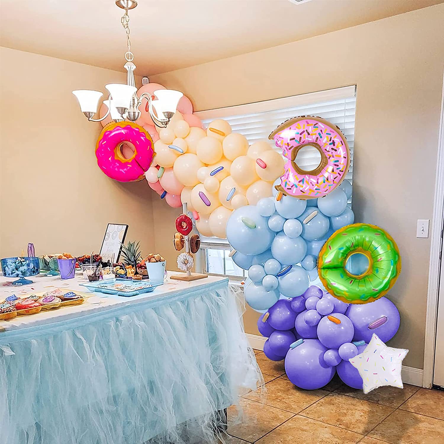 Sweet Color Block Star Donuts Emulsion Wedding Birthday Balloons display picture 1