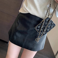 甜酷时髦 辣妹短裙高腰A字显瘦包臀皮裙半身裙女秋冬新款