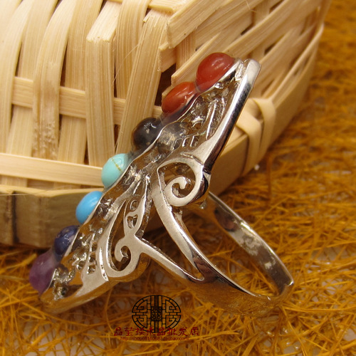 Origin crystal, ethnic style ring, lapis lazuli ring, foreign trade cross-border jewelry wish ring