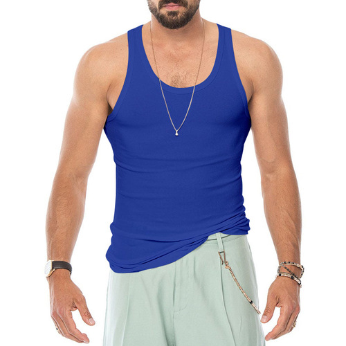 亚马逊男士背心弹力紧身纯色运动背心男夏季修身型健美打底衫批发