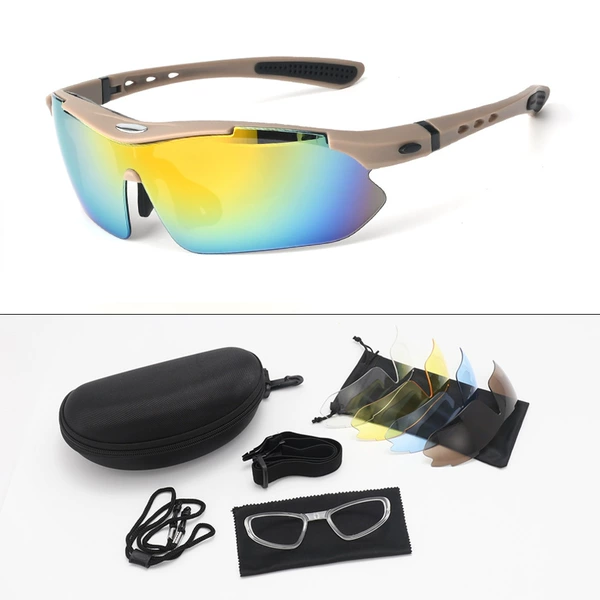Khaki frame PC version 5 pairs of lenses
