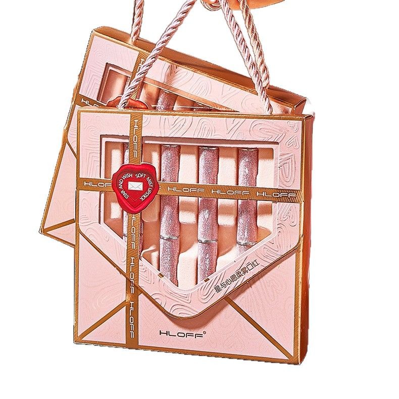 Chinese Cosmetic Star and Wish Soft Mist Lipstick Set Dumb Light White Four-Pack Portable Cosmetic Set Box Cosmetic Set