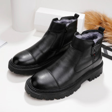 东北大棉鞋男冬季加绒加厚保暖纯羊毛真皮雪地靴皮毛一体男鞋厚底