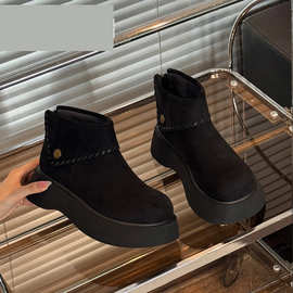 欧货松糕厚底勃肯短靴女2025新款轻便舒适切尔西靴英伦风马丁靴女