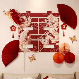 喜字;其他婚庆用品;拉花、彩带