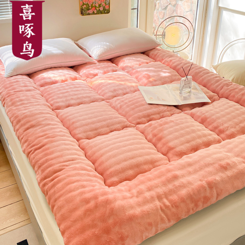 Cross-Border Rabbit Plush Mattress Pad Fleece-Lined Thickeneded Warm Mattress Pad Household Soft Cushion Plush Cushion Dormitory Quilt Cross-Border Rabbit Plush Mattress Pad Fleece-Lined Thickeneded Warm Mattress Pad Household Soft Cushion Plush Cushion Dormitory Quilt