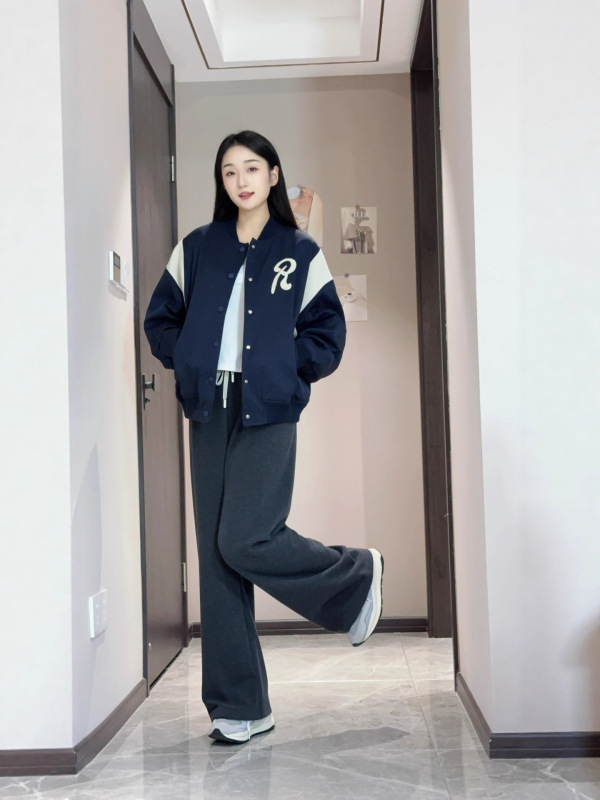 加绒阔腿裤女秋冬高腰羊绒休闲裤显瘦绵羊毛直筒拖地深灰色休闲裤|undefined