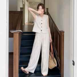 女装夏装新品 马甲裤子两件套